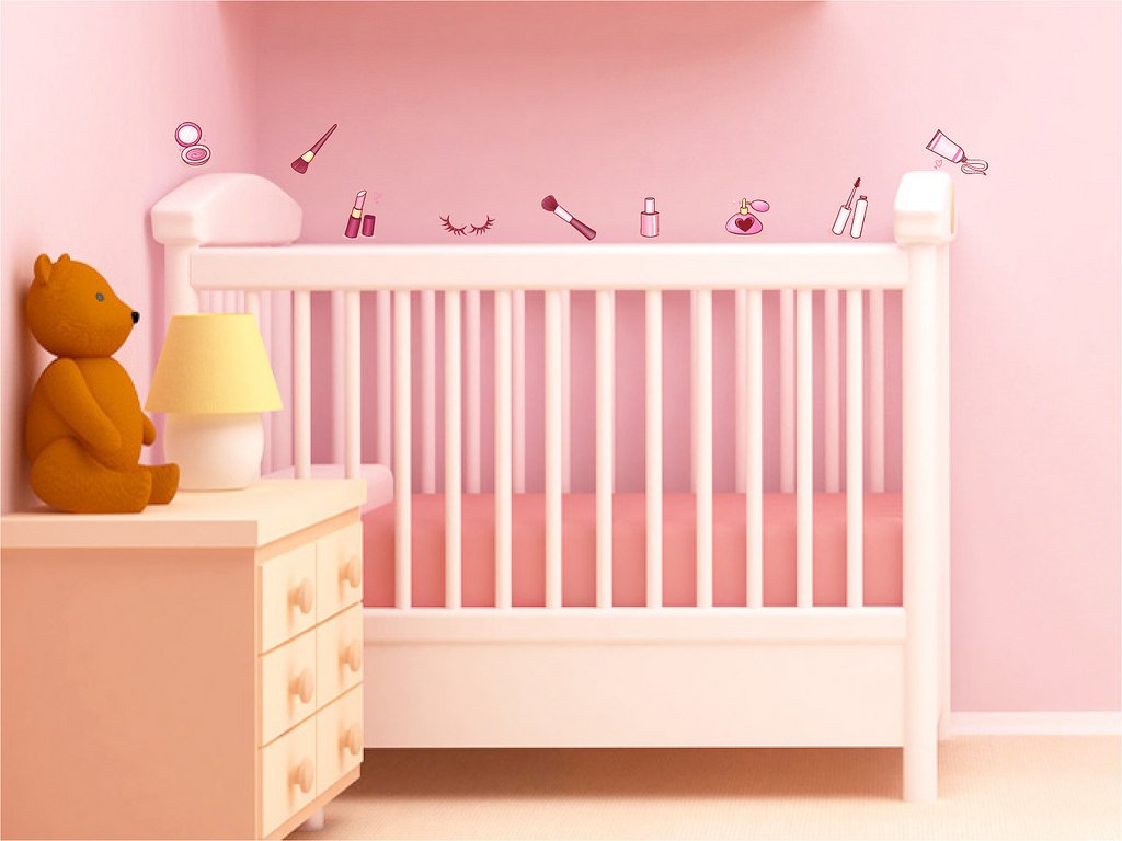 Picniva Makeup Clear Vinyl Wall Stickers, A2, 4 in Tallest