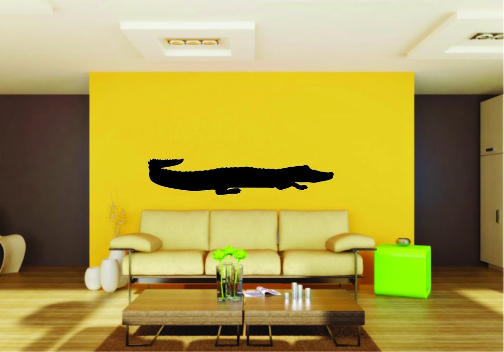 Picniva Alligator Sty4a Vinyl Wall Decal, Approx 22 x 9.38 in, Removable