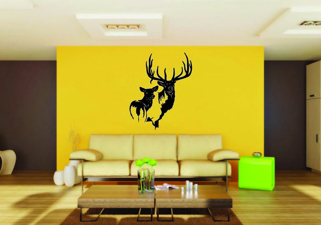 Picniva Elk Family Style 3 Removable Vinyl Wall Decal