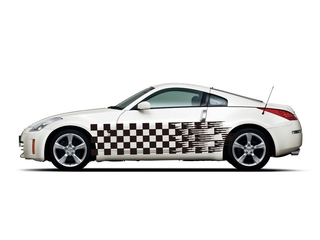 Picniva sty163 Racing Car Body Side Stripes Sticker Decal 2 Pcs