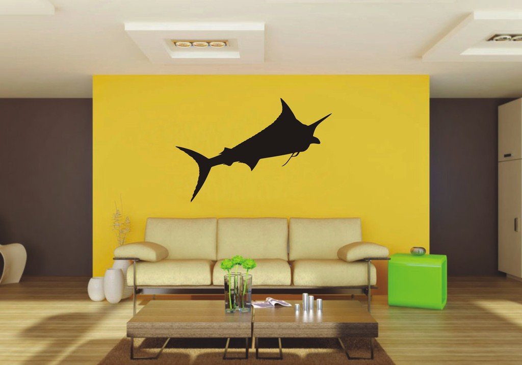 Picniva Marlin Sty6a Vinyl Wall Decal, Approx 33 x 22 in, Removable
