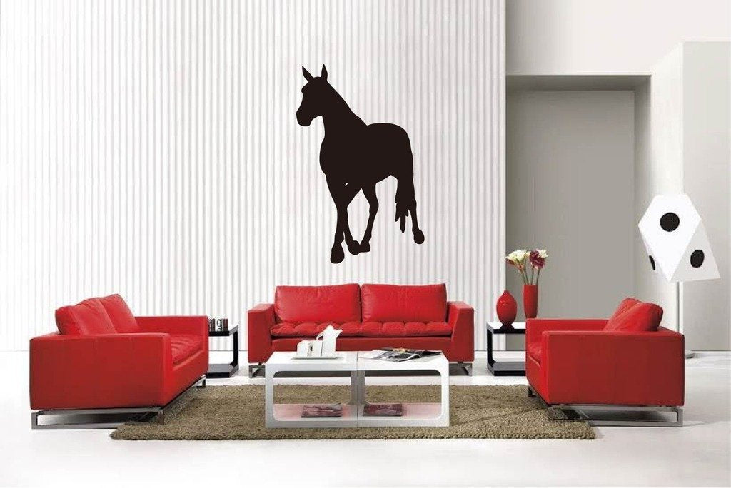 Picniva Matte Black Horse Style 35a Vinyl Wall Decal Equestrian Ranch Decor