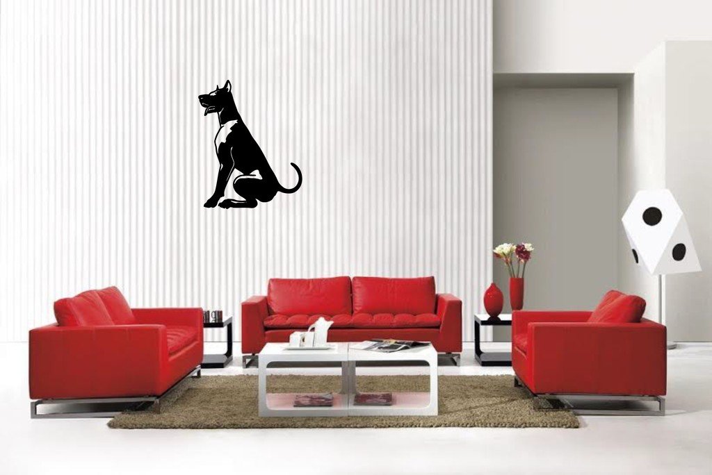 Picniva Matte Black Doberman Style 8 Vinyl Wall Decal Pet Animal Decor
