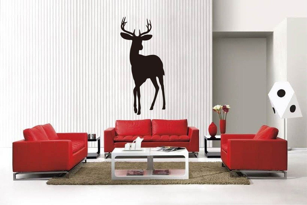 Picniva Matte Black Buck Style 21a Vinyl Wall Decal Deer Hunting Decor