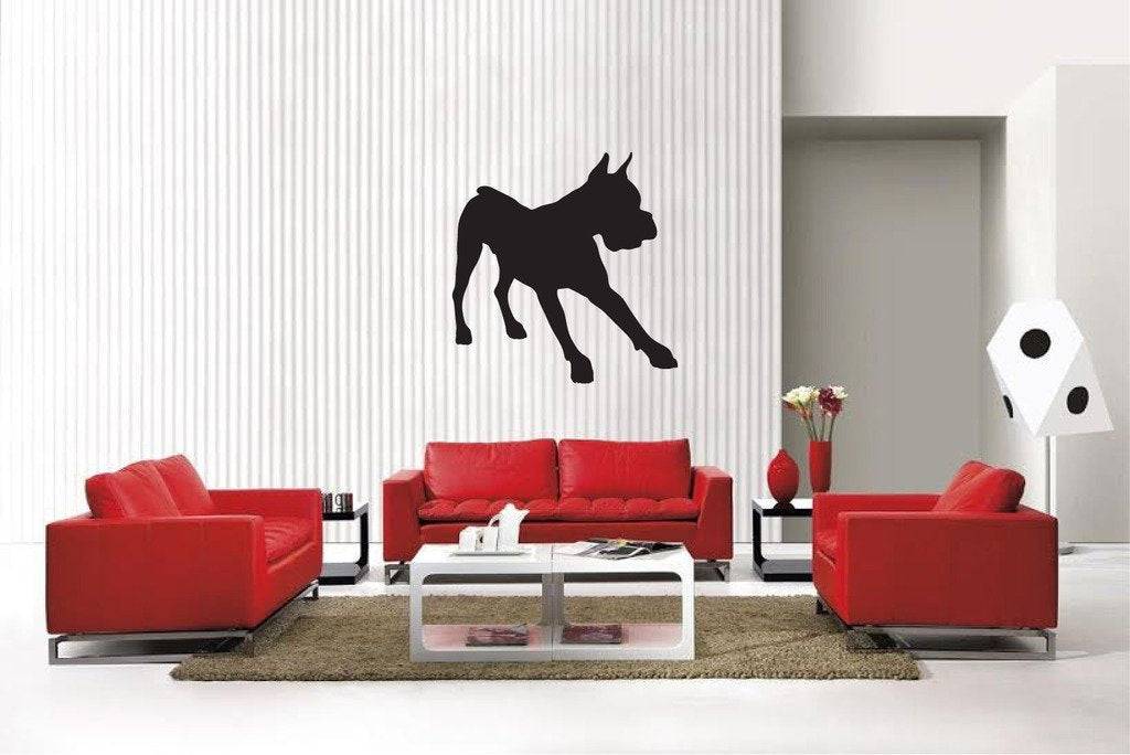 Picniva Matte Black Boxer Style 35 Vinyl Wall Decal Canine Decor