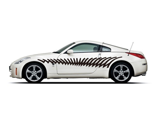 Picniva sty371 Racing Car Body Side Stripes Sticker Decal 2 Pcs