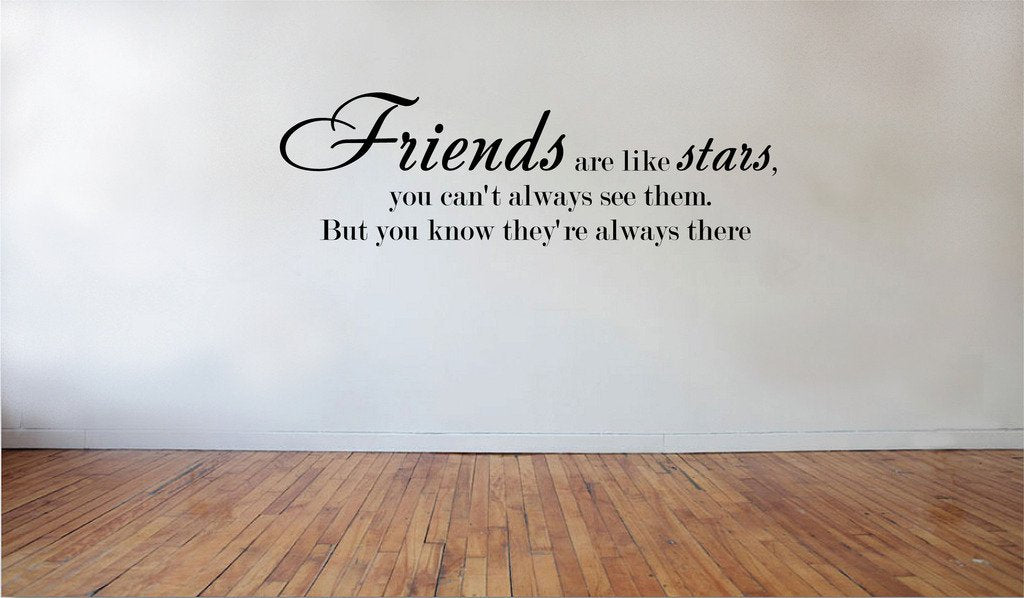 Picniva Friends are Like Stars Removable Vinyl Wall Decal, 23 x 12 in