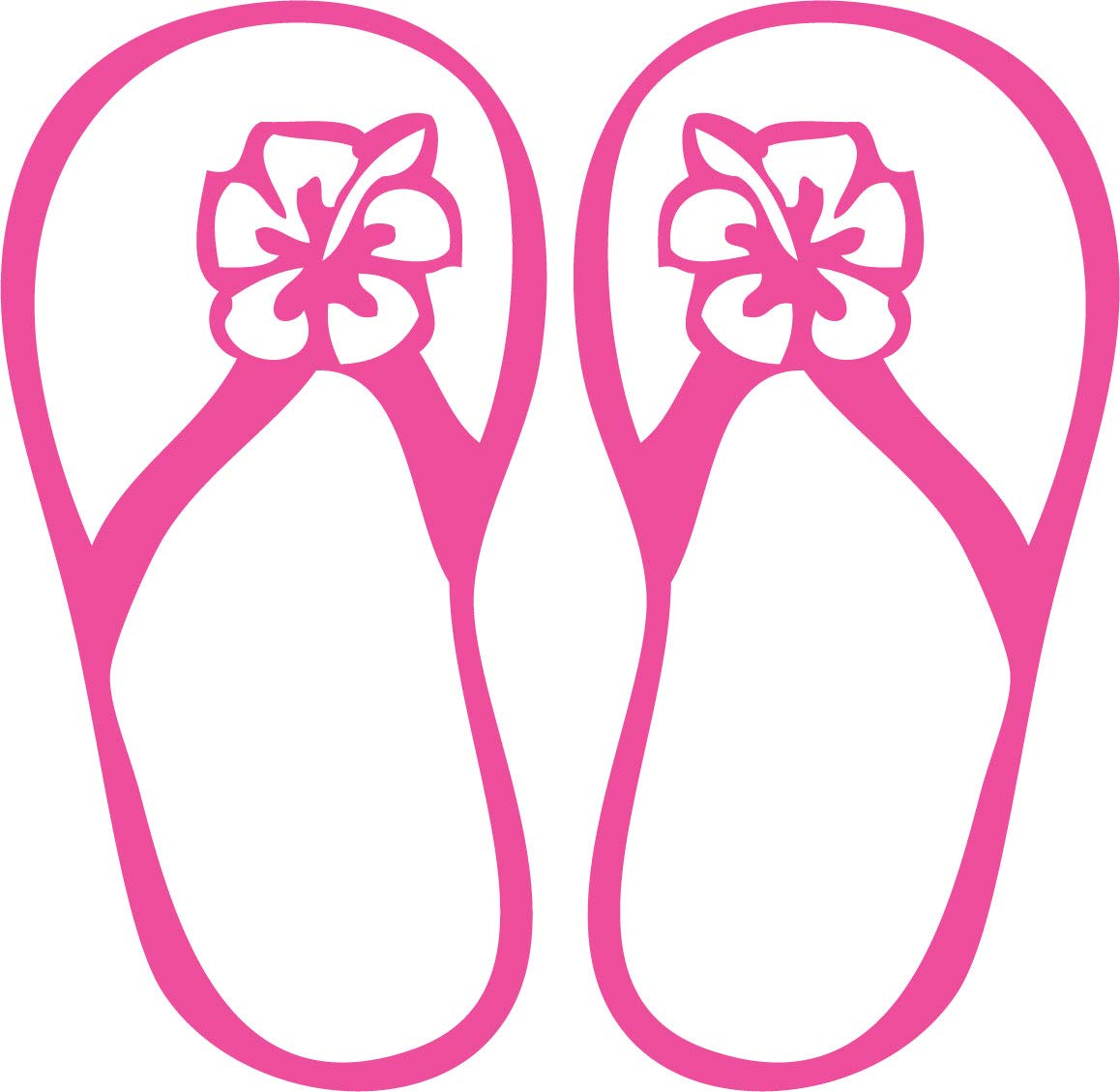 Decaltor Hibiscus Flip Flop Vinyl Decal for Car Window Laptop, 5 in