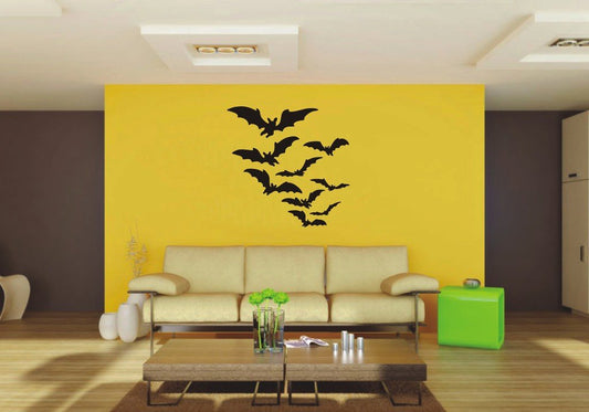 Picniva Bats Sty1 Vinyl Wall Decal, Approx 22 x 21.7 in, Removable