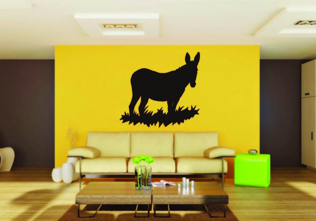 Picniva Donkey Sty54 Vinyl Wall Decal, Approx 22 in Square, Removable