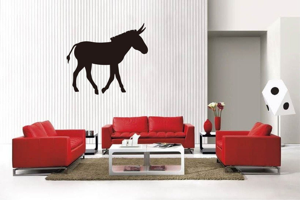 Picniva Matte Black Donkey Style 19 Vinyl Wall Decal Farm Barn Decor BG5250