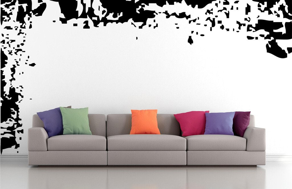 Picniva Grunge Borders Wall Decals, Black, 10 in Height, DOTPR02A