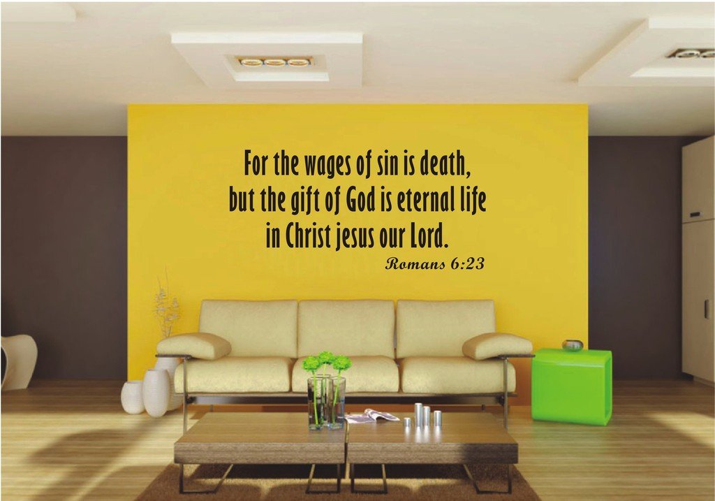 Picniva Eternal Life Scripture Quote Vinyl Wall Decal, Approx 22 x 10.27 in