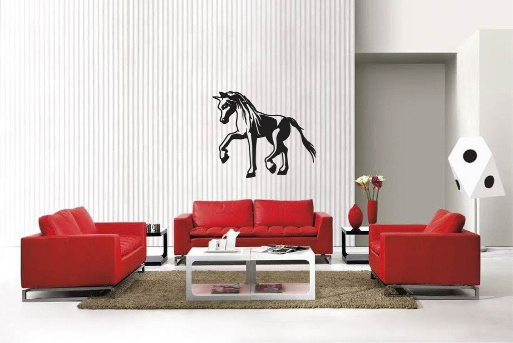 Picniva Matte Black Pony Style 7 Vinyl Wall Decal Equestrian Kids Decor