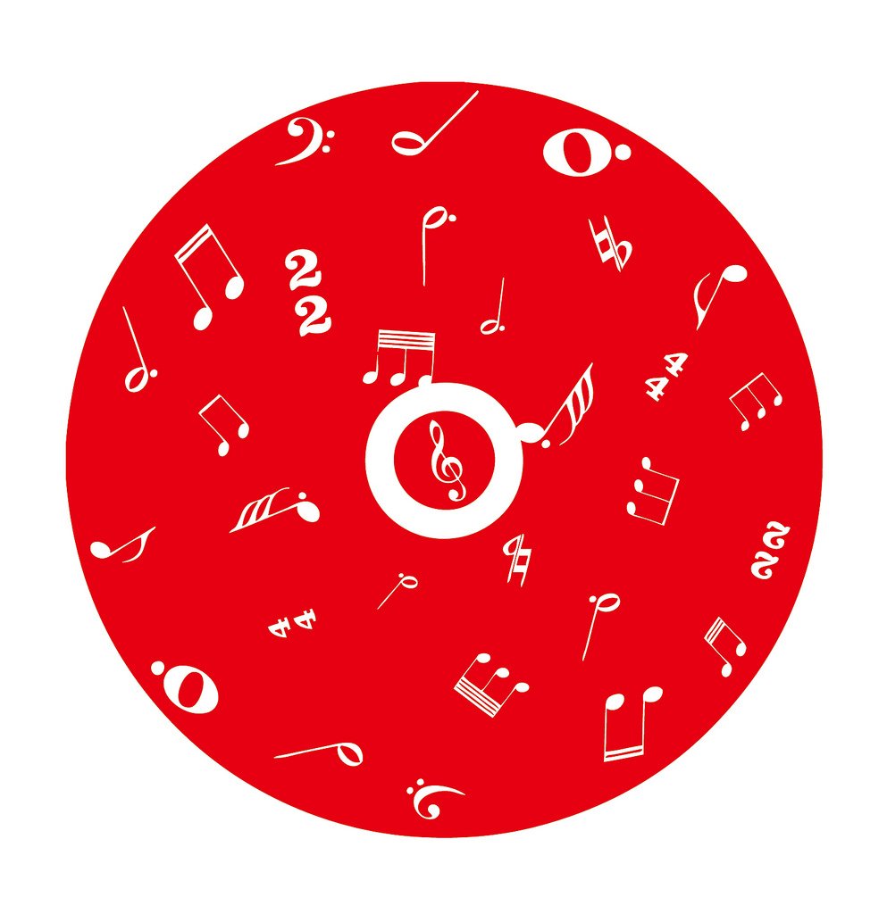 Picniva Filled CD Music Symbols Wall Decal for Musicians