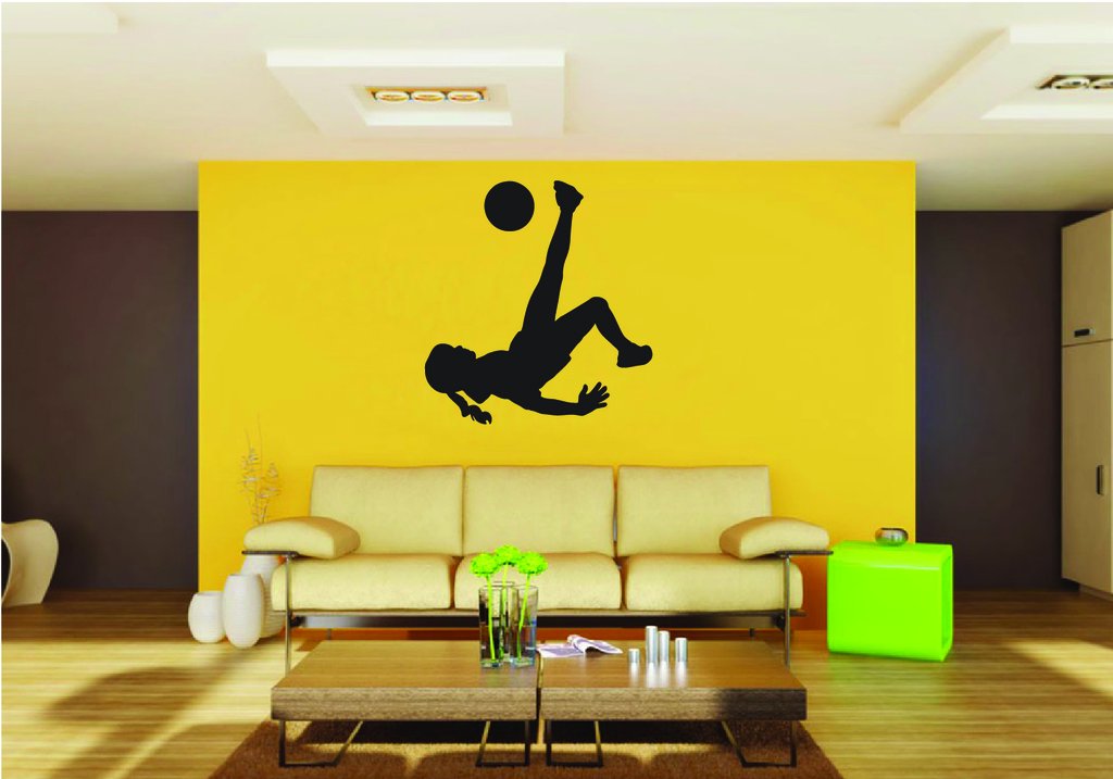 Picniva Soccer Girl Style 36a Removable Vinyl Wall Decal