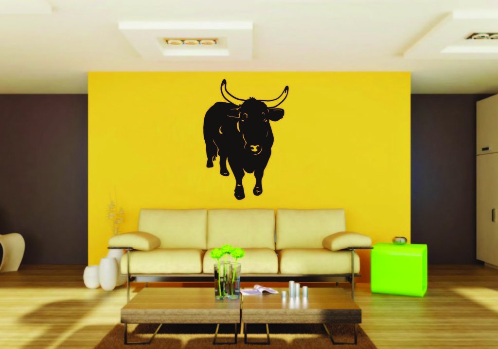 Picniva Cattle Sty3 Vinyl Wall Decal, Approx 22 x 30.8 in, Removable