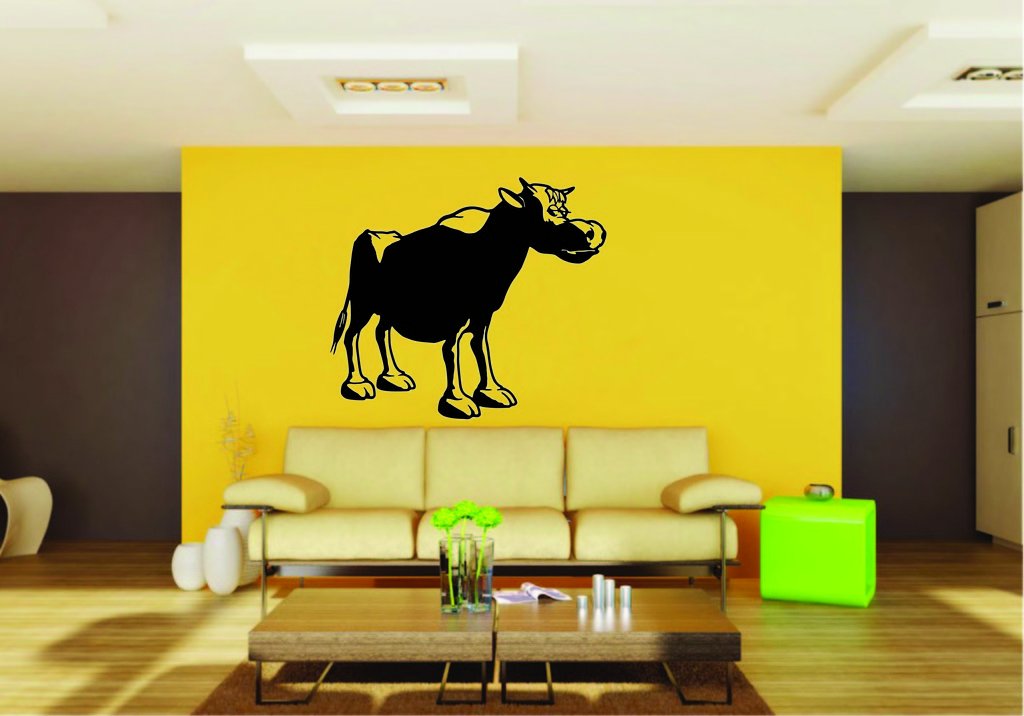 Picniva Bull Sty14 Vinyl Wall Decal, Approx 22 x 19.32 in, Removable