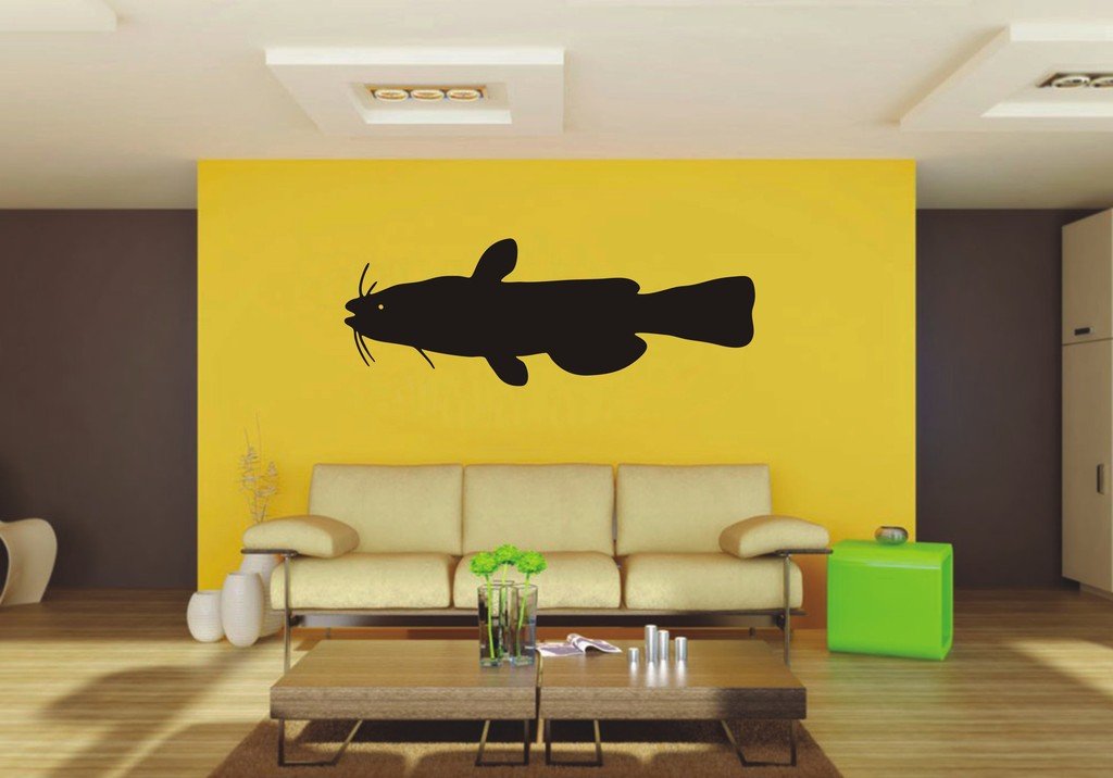 Picniva Catfish Sty4 Vinyl Wall Decal, Approx 22 x 7.91 in, Removable