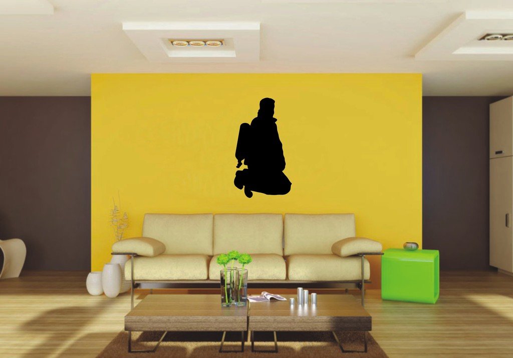 Picniva 22x38.27 Fireman Style 40 Vinyl Wall Decal Firefighter