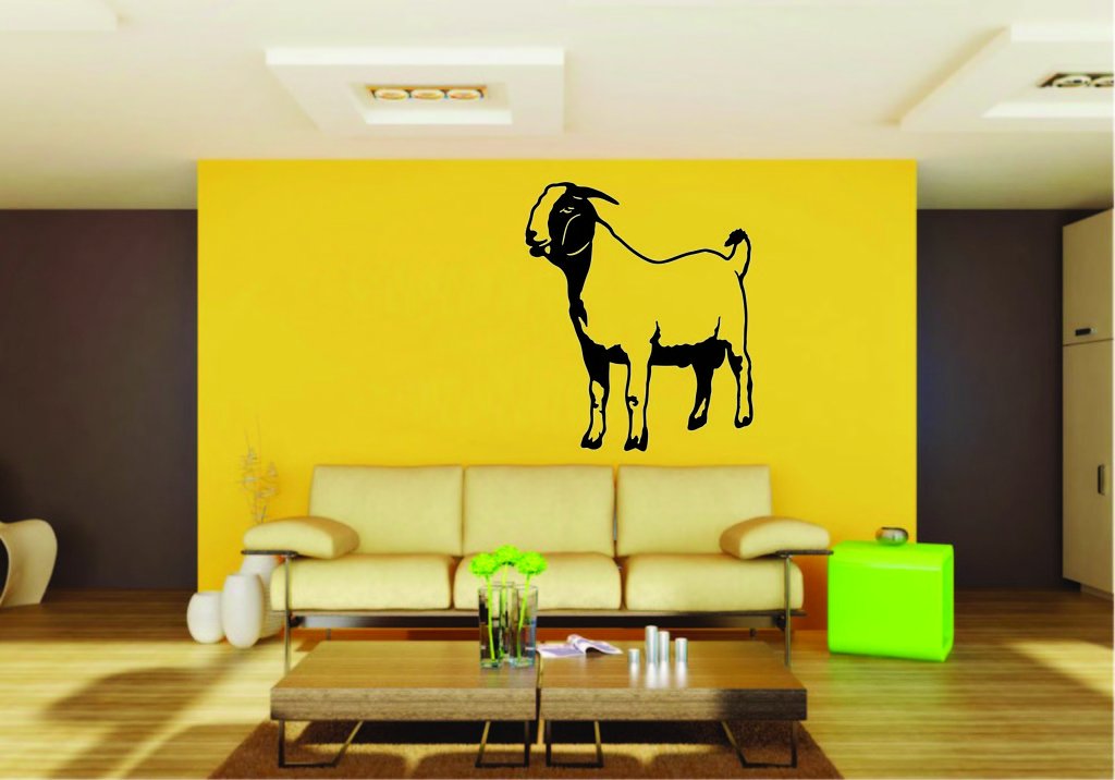 Picniva Boer Goat Sty5 Vinyl Wall Decal, Approx 22 x 26.39 in, Removable
