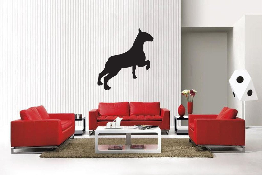 Picniva Matte Black Bull Terrier Style 23 Vinyl Wall Decal Canine Decor