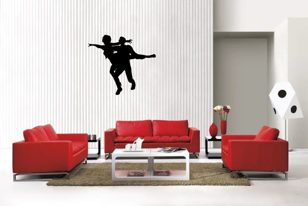 Picniva Matte Black Dancing Style 9 Vinyl Wall Decal Music Dance Decor