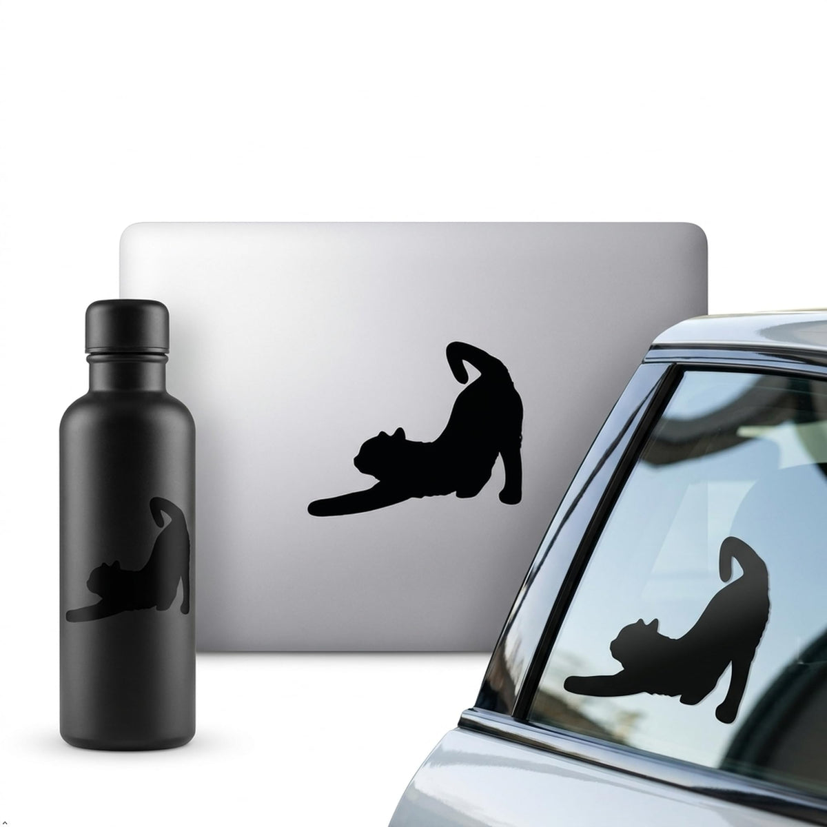 Decaltor Stretching Cat Vinyl Decal
