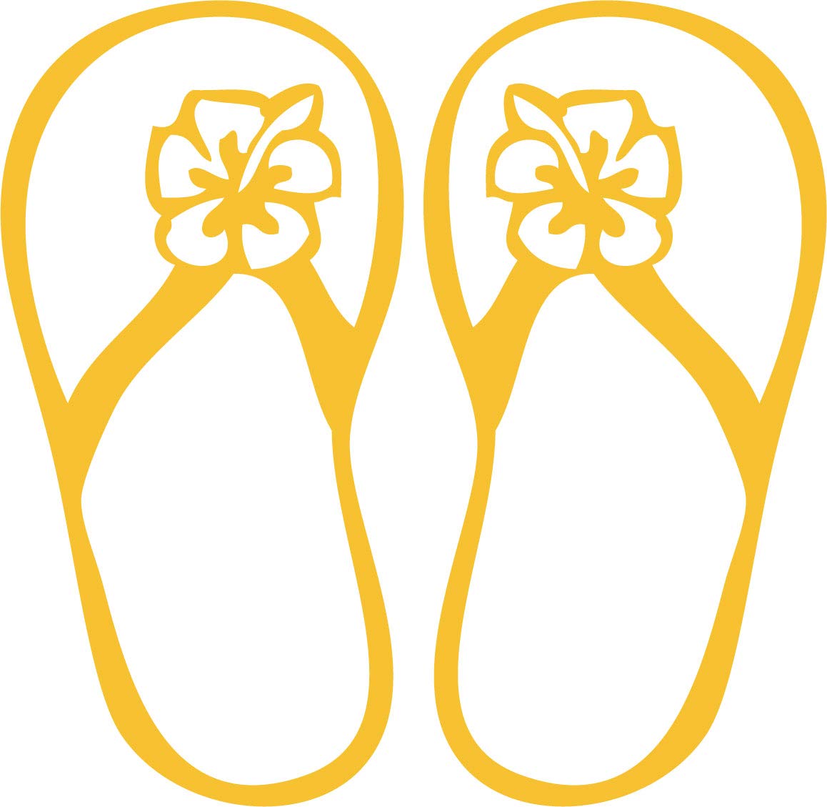 Decaltor Hibiscus Flip Flop Vinyl Decal for Car Window Laptop, 5 in
