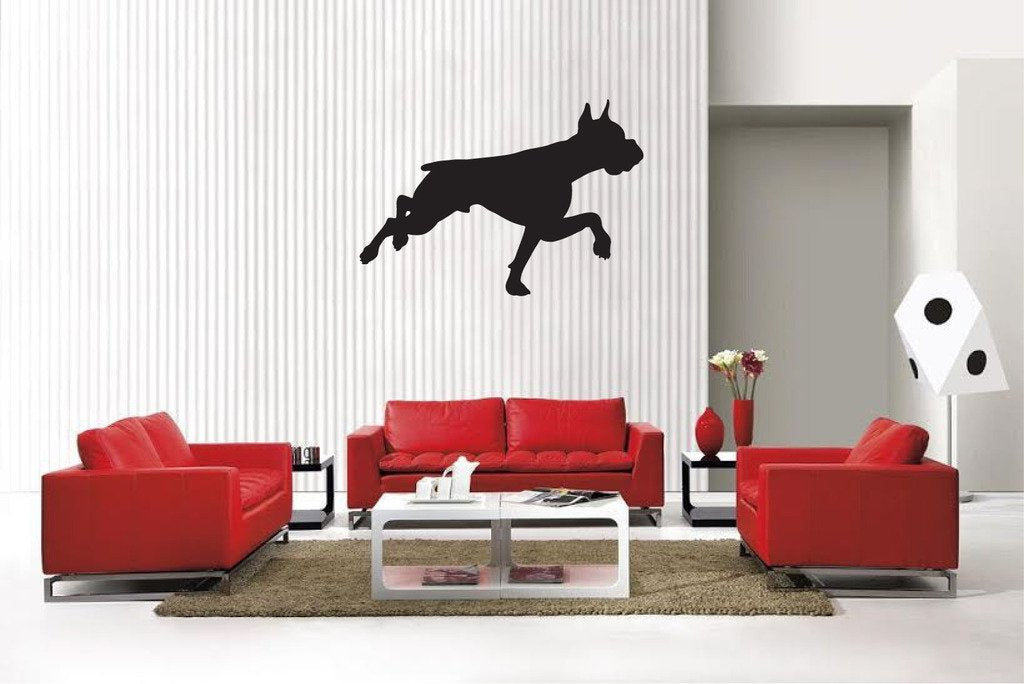 Picniva Matte Black Boxer Style 5 Vinyl Wall Decal Canine Decor