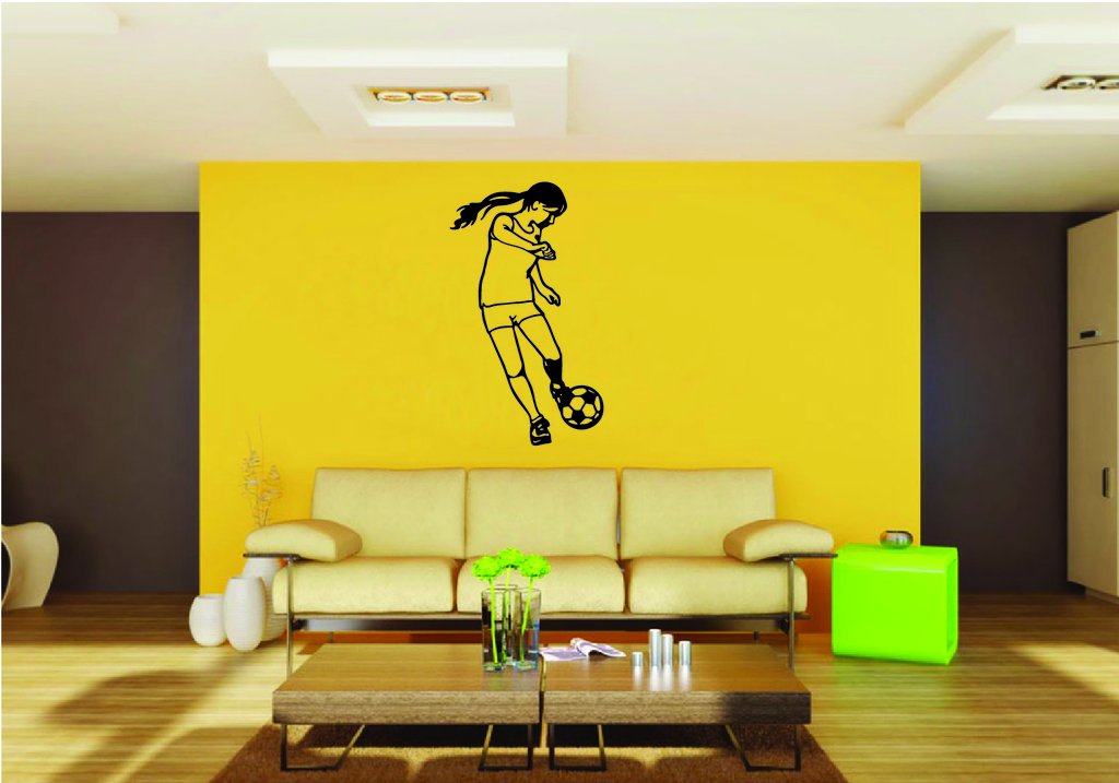Picniva Soccer Girl Style 32 Removable Vinyl Wall Decal