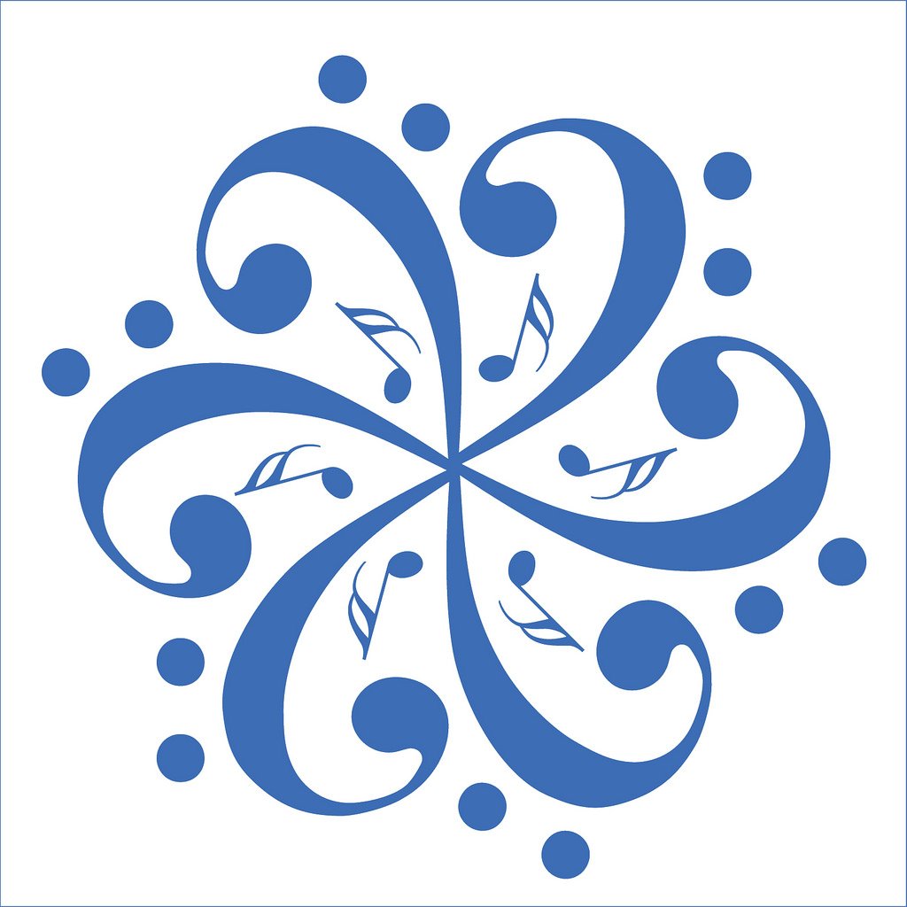 Picniva Six Bass Clefs Pinwheel Wall Decal for Musicians