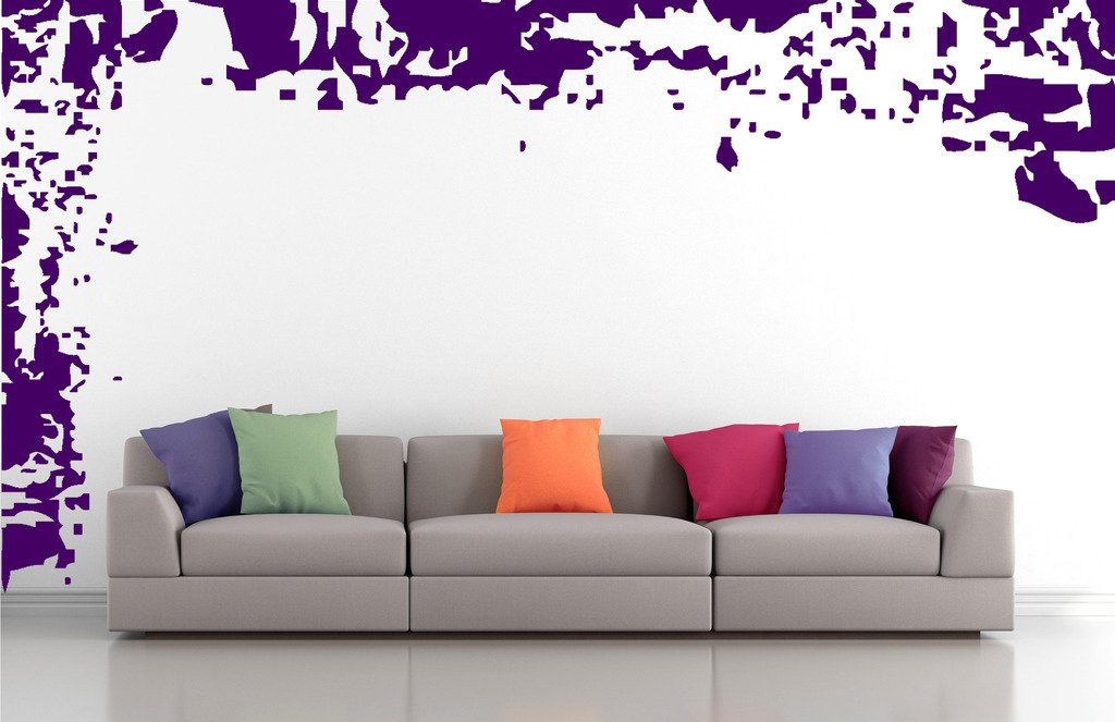 Picniva Grunge Borders Wall Decals, Purple, 10 in Height, DOTPR02A
