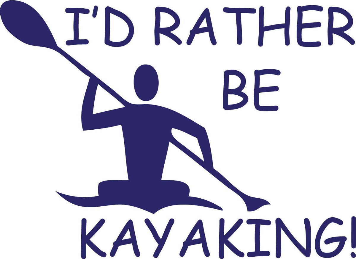 Decaltor Rather Be Kayaking Vinyl Decal, 5 in, Car Window Sticker