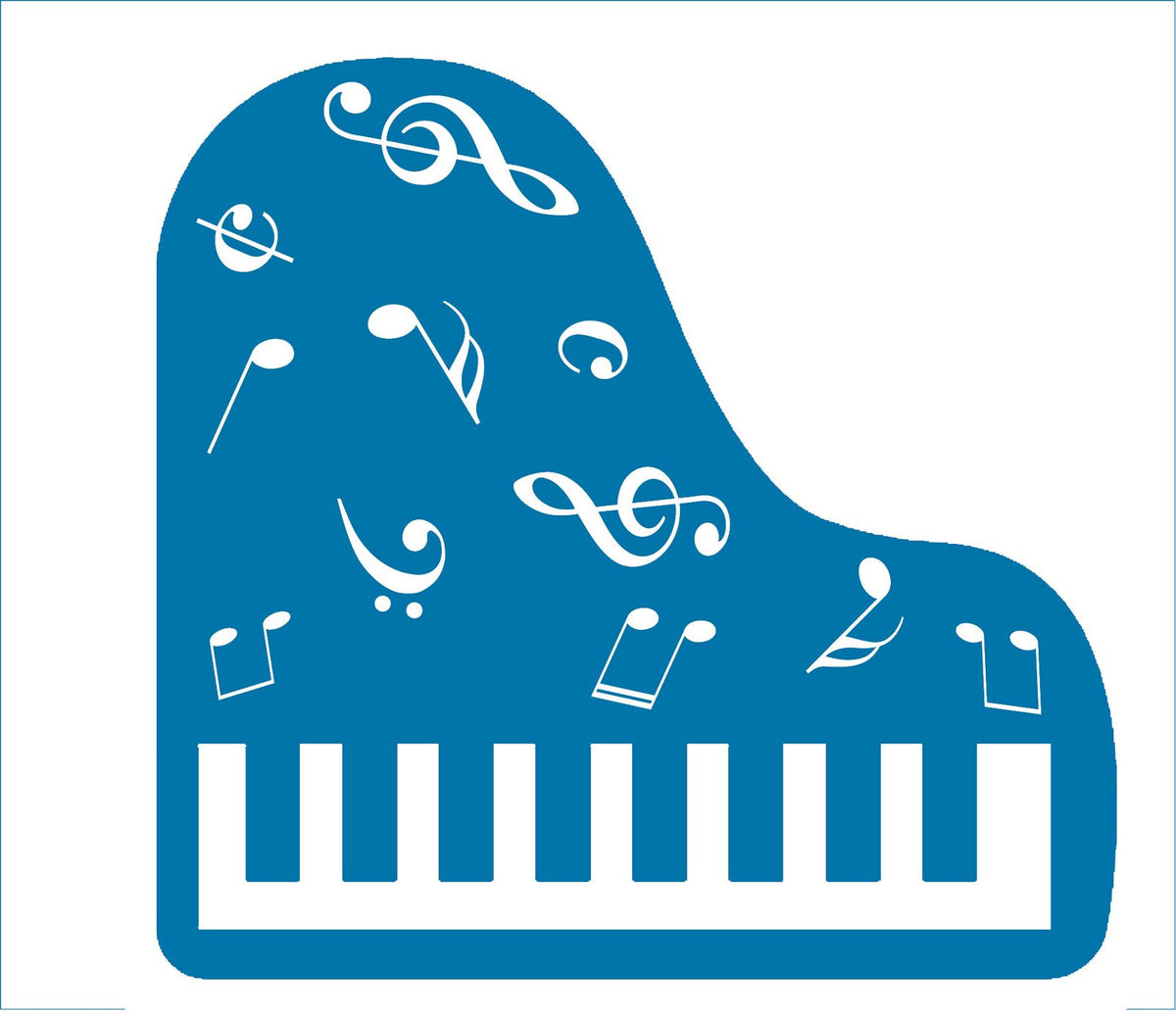 Picniva Grand Piano Music Notes Wall Decal for Musicians