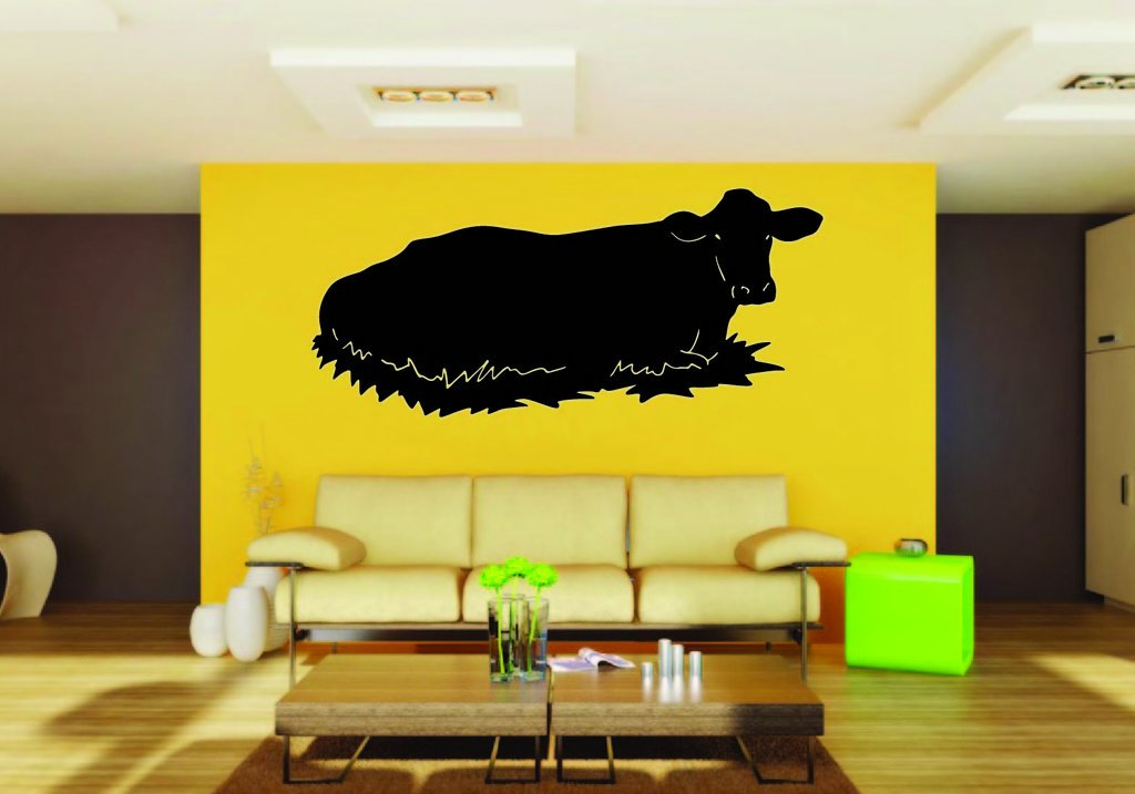 Picniva Cow Sty27 Vinyl Wall Decal, Approx 22 x 11 in, Removable