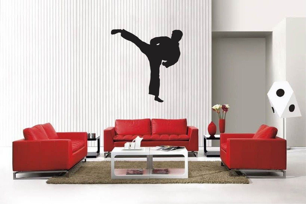 Picniva Matte Black Martial Arts Style 225 Vinyl Wall Decal Sports Decor