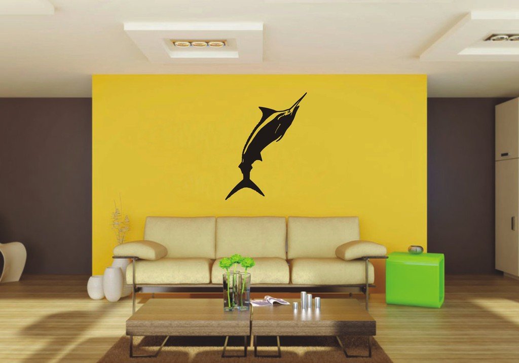 Picniva Marlin Sty3 Vinyl Wall Decal, Approx 16.69 x 22 in, Removable
