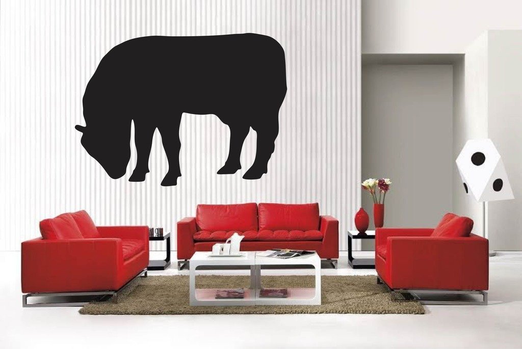 Picniva Matte Black Cow Style 2a Vinyl Wall Decal Farm Ranch Decor Home Art
