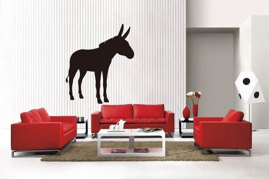 Picniva Matte Black Donkey Style 10 Vinyl Wall Decal Farm Barn Decor Home