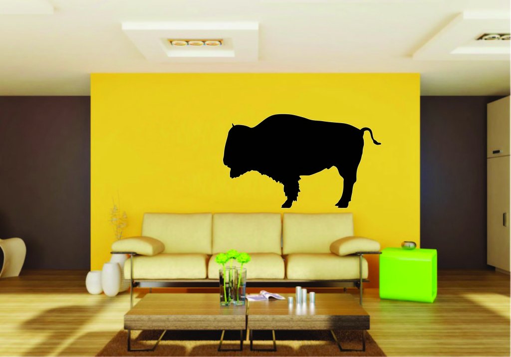 Picniva Bison Sty1a Vinyl Wall Decal, Approx 22 x 13.09 in, Removable
