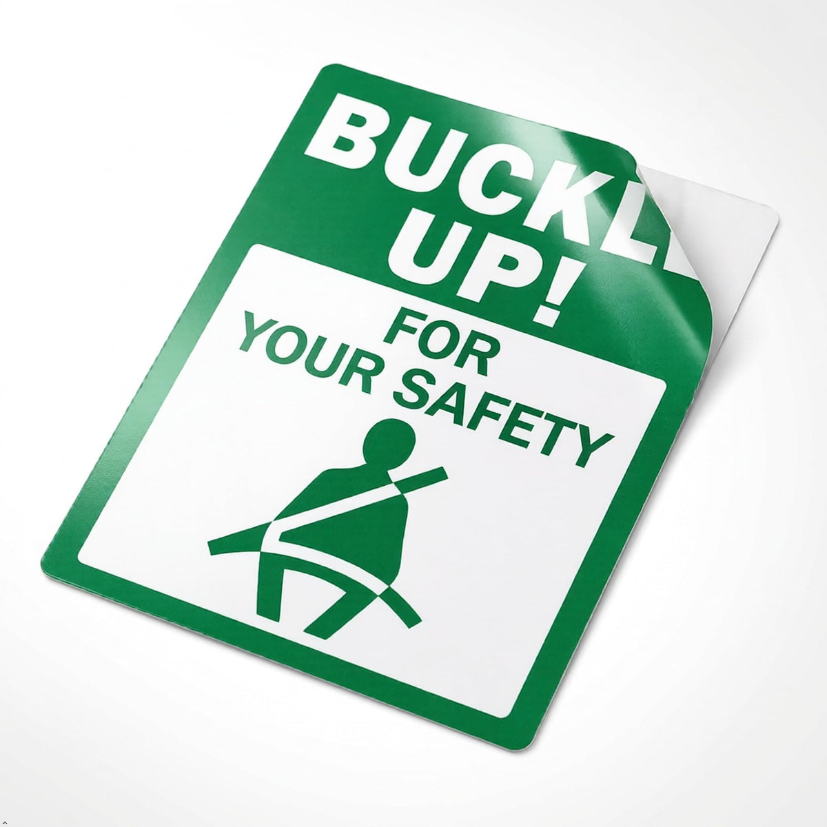 Picniva Buckle Up Safety Sign Decals, 15 in, Two Pack