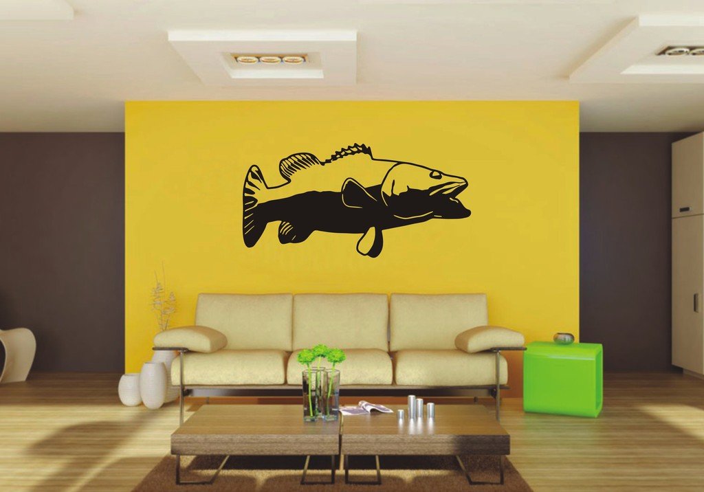 Picniva Bass Sty3 Vinyl Wall Decal, Approx 22 x 11.06 in, Removable