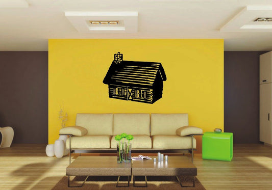 Picniva 22x17.9 Log Cabin Style 2 Vinyl Wall Decal Nature