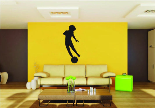 Picniva Soccer Boy Style 5a Removable Vinyl Wall Decal