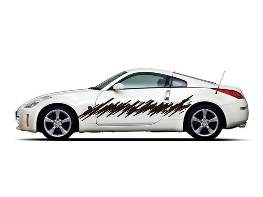 Picniva sty223 Racing Car Body Side Stripes Sticker Decal 2 Pcs