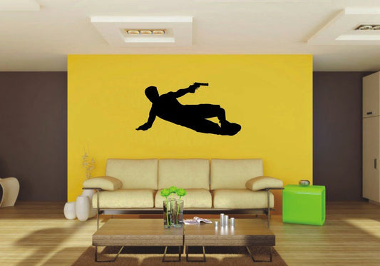 Picniva Man Pistol Style 2 Wall Decal Figure Silhouette Decor