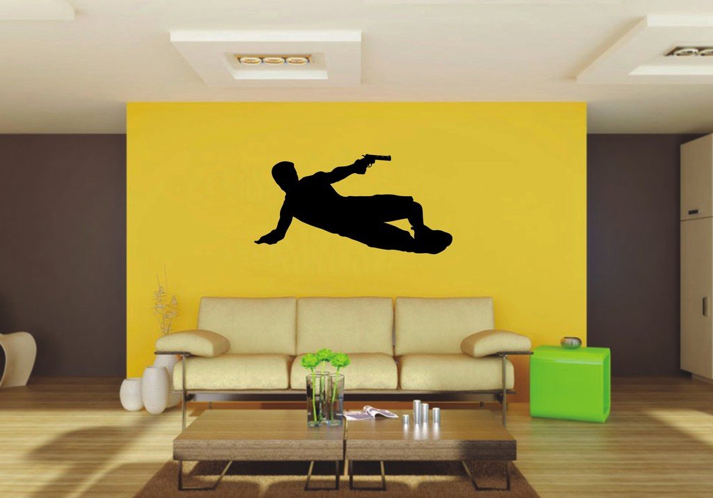 Picniva Man Pistol Style 2 Wall Decal Figure Silhouette Decor
