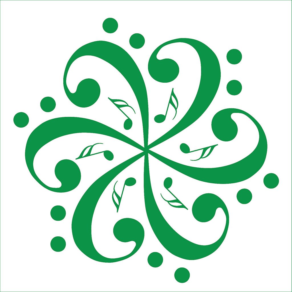 Picniva Six Bass Clefs Pinwheel Wall Decal for Musicians