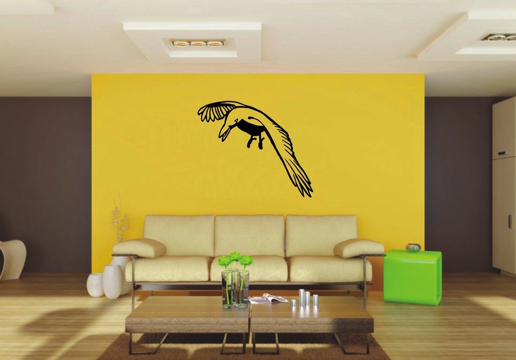 Picniva Crow Sty13 Vinyl Wall Decal, Approx 22 x 18.44 in, Home Decor